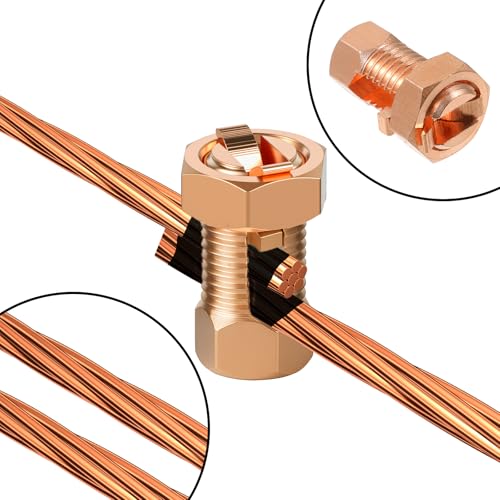 2PCS Copper Split Bolt Connector Grounding Clamps for Copper Wires TJ-16