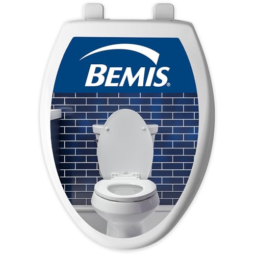 Bemis Elongated Plastic Toilet Seat - Durable White Bathroom Comfort