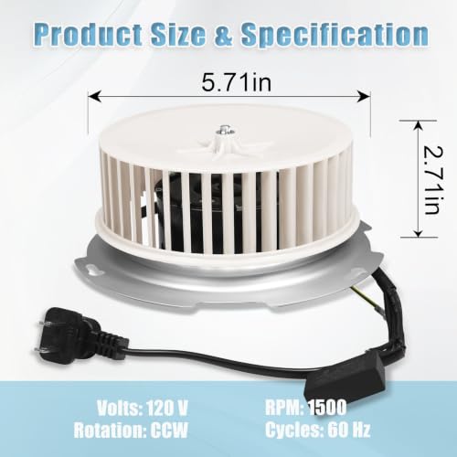 YUUCOO 8832NA Blower Motor Replacement for Bathroom Exhaust Fans 120V