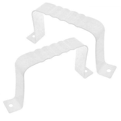 Lovelysp Aluminum Downspout Adapter Gutter Strap Square Pipe Fixed Leader Strap with Installation Screws for 2x3-Inch Manhole Extension 2PCS