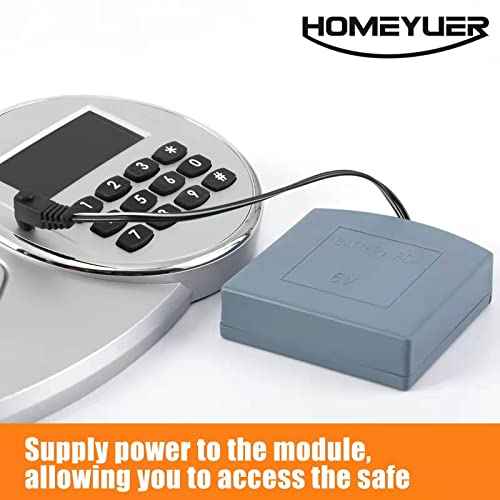 External Power Supply Box with 2.5mm and 3.5mm Jack for Some Safe Box with External Battery Supply, 4 AA Battery Holder with Wires, 6V Backup Power Source for The Safe Box