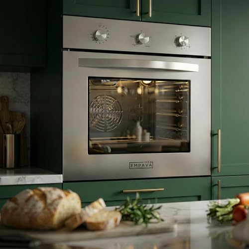 Empava 24 Inch Built-In LPG Convection Wall Oven with Rotisserie, Stainless Steel