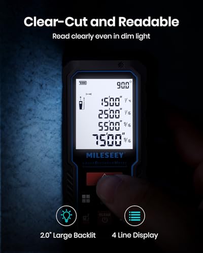 MILESEEY Laser Measure with Angle Sensor D5-229FT - 70M Distance & Auto-Leveling Tool