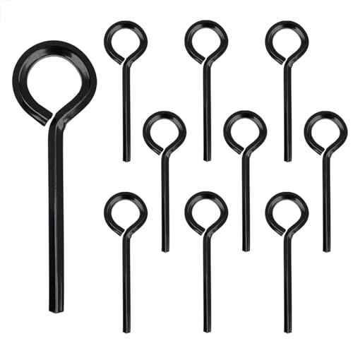 10 Pack 5/32 inch Standard Hex Dogging Key with Full Loop, Black Hex Dogging Key, Allen Key Sets Wrench Fit on Keychain Push Bar Panic Exit Device Key, Solid Metal