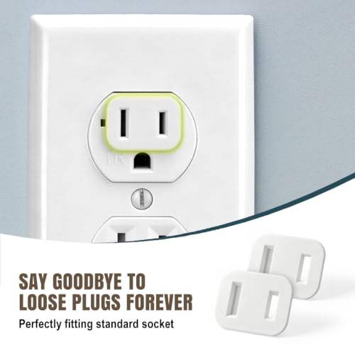 Lenink 12 Pack Plastic Outlet Fix for Loose 2-Plug Sockets - Secure, Adhesive Backing