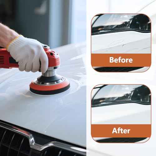 4 Pack 5 Inch Premium Foam Sanding Pads, 8 Holes Hook and Loop Sponge Cushion Buffer Backing Pad, Professional Soft Density Interface Pad for Orbital Sander