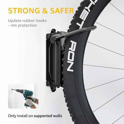 monTEK Swivel Bike Wall Mount ? 2 Pack Garage Bike Hanger & Space-Saving Vertical Bike Rack for Garage & Apartment, Sturdy Bike Storage Hook Holds 66 lbs, Easy Installation & Scratch-Proof Design