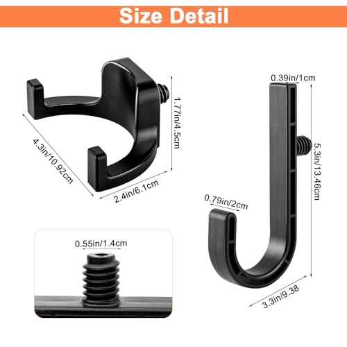 6 Packs Storage Shed Hooks Compatible with Suncast/Craftsman Shed, U-Shape and J-Shape Storage Shed Shelves Accessories for Organizing Tool, Ladders, Bulk Items
