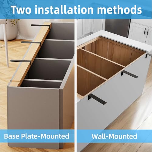WEKIS 10 Inch L Shape Heavy Duty Countertop Support Brackets 3 Pack - Hidden Steel Shelving Hardware for Granite and Quartz Countertops