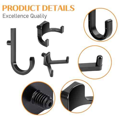 9 Pcs ABS Storage Shed Tool Hooks, Heavy Duty Shed Accessories & Hooks - Compatible with Suncast & Craftsman Sheds, Black J/U/V Shape for Organizing Ladders, Hoses & Garden Tools in Outdoor Sheds.