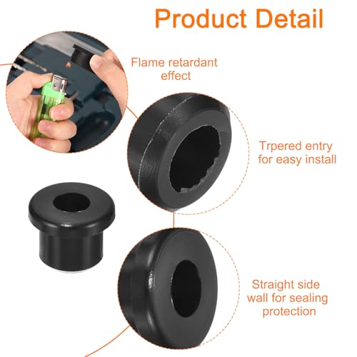 uxcell 16Pcs Rubber Grommets 3/8"(10mm) Drill Hole, 1/4"(6mm) ID Hole