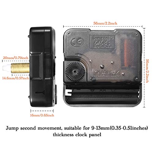 Mudder Gold 2 Pcs Clock Replacement Mechanism with 5 Pairs of Hands - DIY Repair Kit