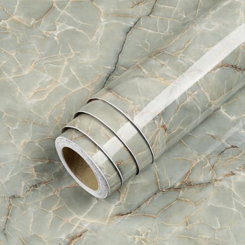 LACHEERY Marble Contact Paper Decorative Self Adhesive 15.8"x80" Waterproof Removable Wallpaper Stick and Peel For Granite Countertops Cabinets Backsplash Old Furniture