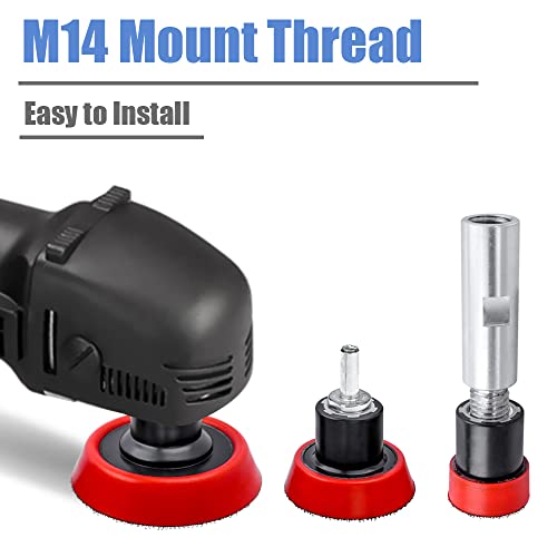 Mesee 3 Pieces Hook and Loop Backing Pad for Angle Grinder, M14 Thread PU Polisher Backer Pad Plate Rotary Sanding Buffing Machine Accessories - 1 Inch/ 2 Inch/ 3 Inch