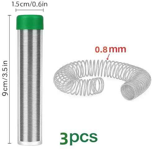3Pcs Solder Wire Leadfree,High Purity Tin Rosin Core Solder for Electronic Electrical Soldering Components Repair,Low Residue ? (0.8mm 33g)