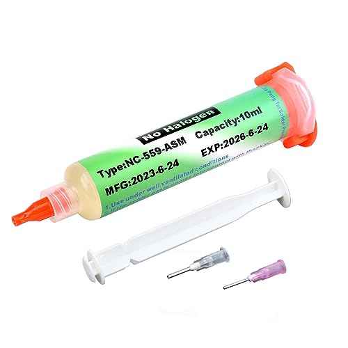 Solder Flux, 559 No Clean Soldering Flux Paste,Lead Free Rosin Flux,10cc Tacky Soldering Flux,Soldering Liquid Flux for Electronics,For BGA,SMD,USB Socket Repairing (10ml)