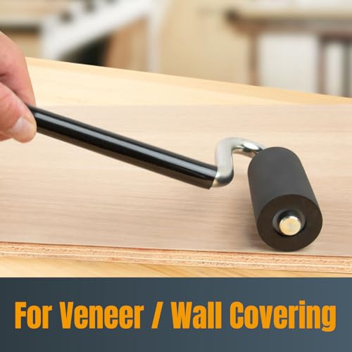 POWERTEC 12-Inch Long Handle J-Roller for Laminate & Veneer Installation | 1 Pack