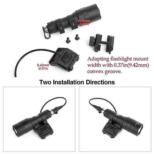 NOBUHIRO Tactical Modular Wire Remote Pressure Switch with Offset Light Mount for M300 M600, with SF Plug for M300 M600 Series Flashlights, Fit for 20mm Picatinny Rail (SF)