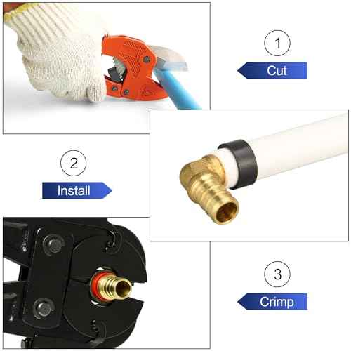 100 Pack 1/2" PEX Copper Crimp Rings, for Pex Pipe Connection