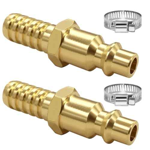 Joywayus 2PCS 3/8" Barb x 1/4" Coupling Industrial Air Hose Quick Connect Air Plug Fittings