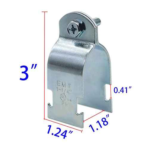 1-1/4" EMT Strut Clamps for Rigid Conduit and Pipe, 4 Packs Universal Steel Strut Clamps for Rigid Conduit and EMT, Standard Electro-Galvanized Assembled with Bolt and Nut