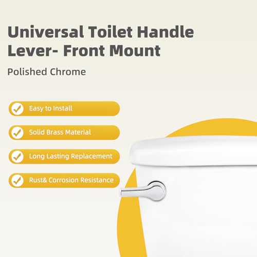 iFealClear Front Mount Toilet Handle Replacement Kit Chrome, Solid Brass, Adjustable, Universal Fit
