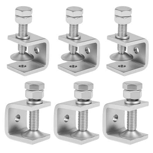 0.8 Inch C Clamps, 6 Pack 304 Stainless Steel C Clamps for Woodworking and Welding,Stable Wide Jaw Opening Tiger Clamp for Construction Household Mount(21mm)