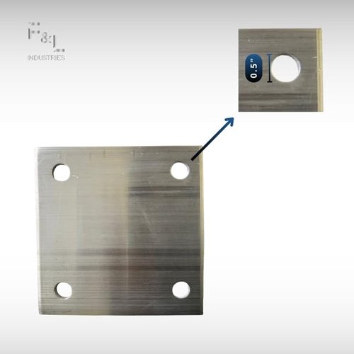 F&L 6061 T6 Aluninum Base Plate - Square Weldable Metal Base Plate with (4) .5" Holes – Heavy-Duty Mounting Plate for AC Stand, Construction & DIY – (4"x 4") – .25" Thickness