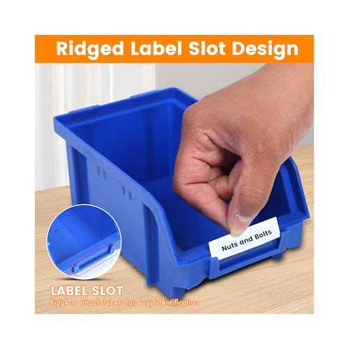 MaxWorks 80694 30-Bin Wall Mount Parts Rack/Storage for your Nuts, Bolts, Screws, Nails, Beads, Buttons, Other Small Parts,Blue and Red