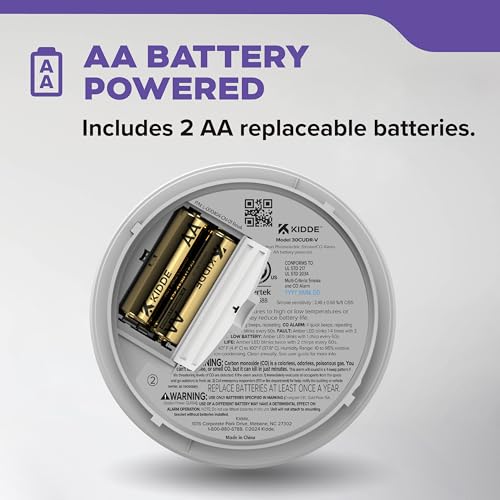 Kidde Smoke & CO Detector 30CUDR-V 1 Pack AA Battery-Powered 10th Edition