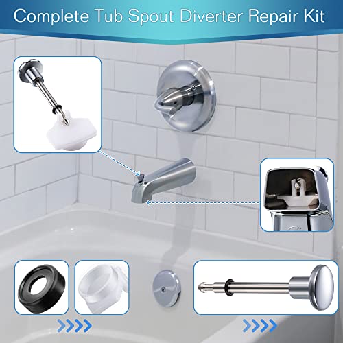 Enhon 2-Piece Chrome Tub Spout Diverter Repair Kit - Classic Style