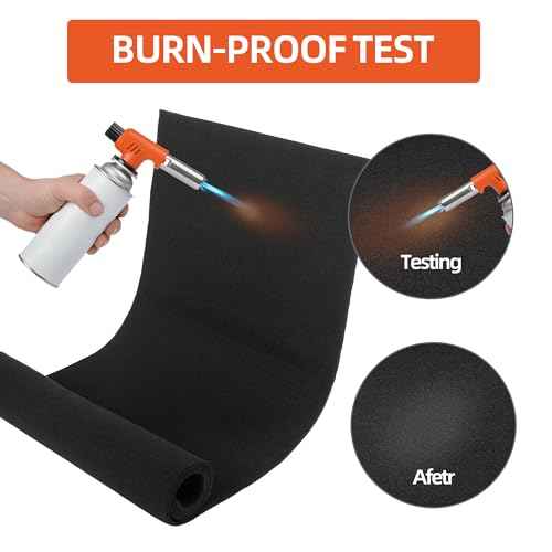 Carbon Felt Fireproof Welding Blanket, Heat Resistant Up to 1800¡ÆF, 12 * 12 in Flame Retardant Fabric Carbon Felt for Stove Wick, Heat Shield for Soldering, Firepit, Smoker, Black