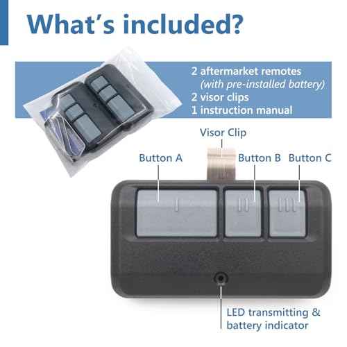 2 for Chamberlain Liftmaster Craftsman Garage Door Opener Remote 893LM 893Max
