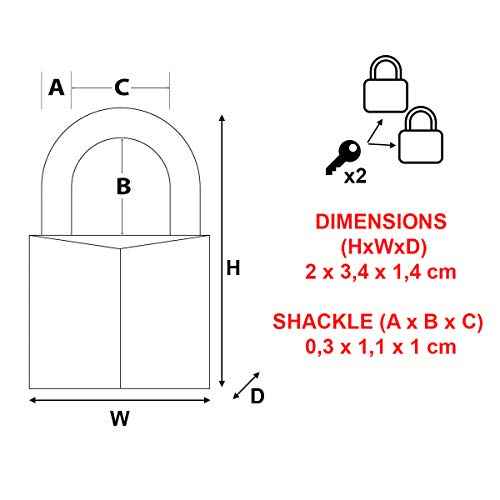 MASTER LOCK 9120EURT 2 Padlocks 20 mm Aluminium