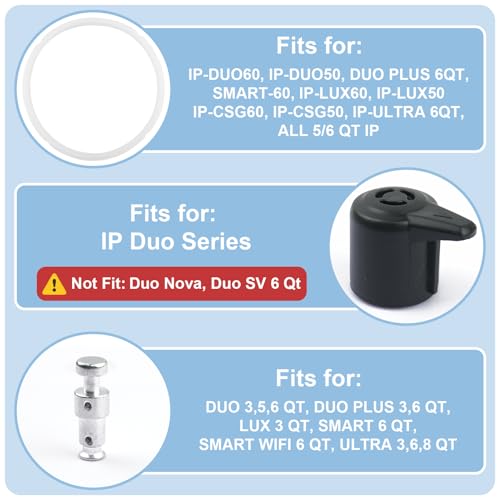 Havexerath 6QT 10-Piece Instant Pot Duo/Duo Plus Replacement Parts Kit with Sealing Ring & Valves