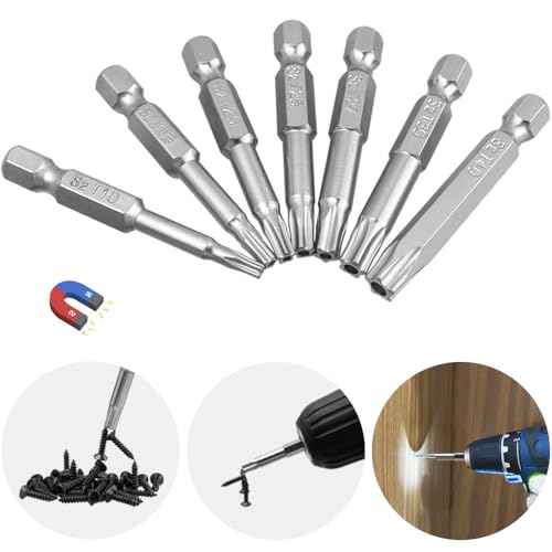 Wolfride 2 Set of 7Pcs 5 Point Torx Security Bits Magnetic 5 point Star Tamper Proof Bit Set 1/4" Hex Shank 5 Sided Torx Screwdriver Bits Set 2-Inch Length |T10 T15 T20 T25 T27 T30 T40