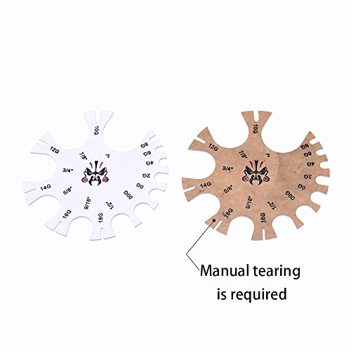 COOEAR Acrylic Piercing Gauge Measurement Wheel 18G-1 Inch (Ruler Variation)