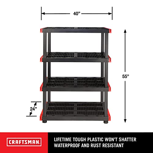 CX Craftsman 4-Tier Heavy Duty Plastic Garage Storage Shelves