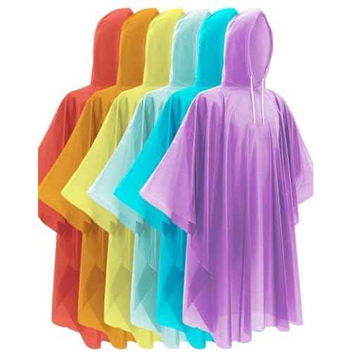 Hitituto Rain Ponchos for Adults - Extra Long Emergency Poncho with Hood, 6/12/24 Family Pack Raincoat, Home Survival Kits