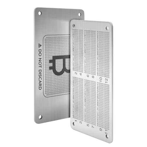 Stainless Steel Seed Phrase Punch Plate Kit, Crypto Wallet Backup, Compatible with Trezor, Ledger, SafePal