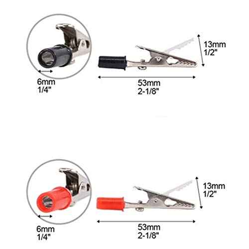 Metal Alligator Clips Electrical Test Clamps with Plastic Hands Red Black Kit 20PCS