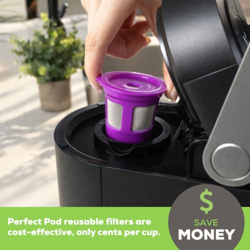 Perfect Pod Café Save Reusable Coffee Pod Filter Cups 4-Pack, Eco-Friendly & Compatible with Keurig