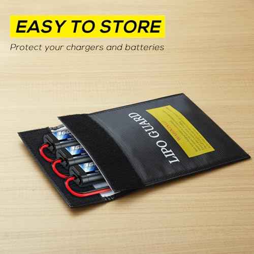 Lipo Safe Bag, Fireproof Explosion-Proof Lipo Battery Bag for Safe Charging and Storage, 2 Packs(black)