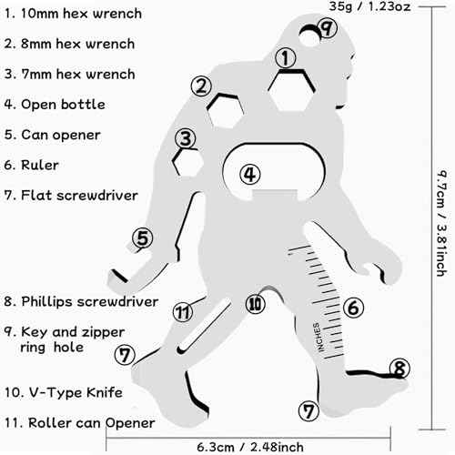 Fun Mens Gifts EDC Multitool - Unique Birthday Gift for Men, Novelty Christmas Stocking Stuffer White Elephant Anniversary Fathers Valentines Presents Idea Small Gadget, Cool Secret Santa Gift for Him