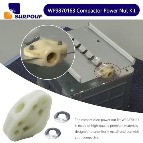 Compactor Power Nut Kit WP9870163 for Whirlpool KitchenAid Maytag - Replaces 9870163