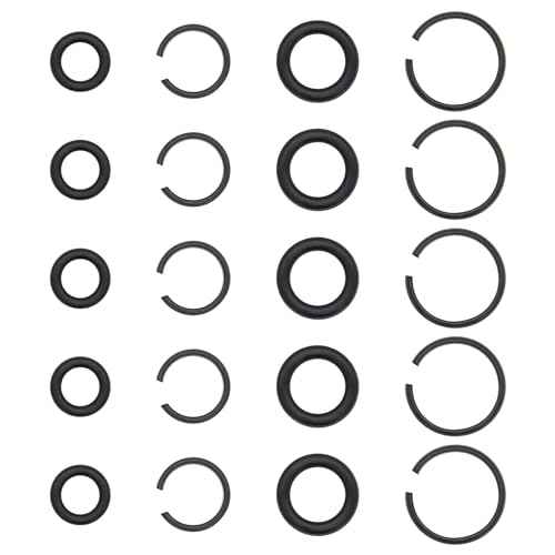 5 Sets 3/8" and 5 Sets 1/2" Impact Retaining Ring Wrench Socket Clip with O-Ring Fits Replacement Pneumatic Type Impact Wrench Square Drive Socket Retainer Ring