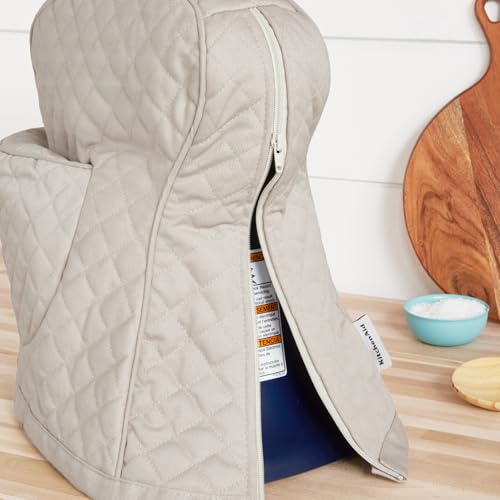 KitchenAid Tilt-Head Stand Mixer Cover with Front Pocket, Milkshake Tan, 14.38 x 18 x 10 in