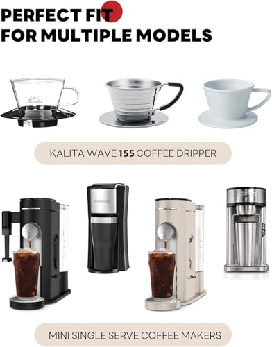 Kalita Wave 155 Coffee Filters 1-2 Cup, 100 Count, Unbleached 6.1"