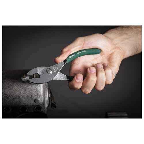SATA 6-Inch Slip-Joint Pliers, Chrome Vanadium Steel Body, with Green Handles and Rivet Joint Assembly - ST70511ST