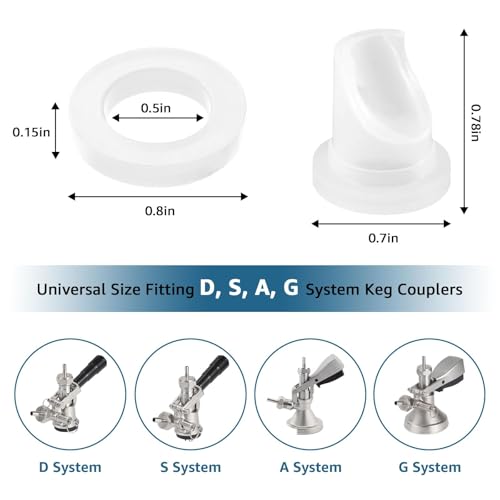 30 Pack Sankey Keg Coupler Gaskets, Check Valves & Washers – Replacement Parts (30 PCS)